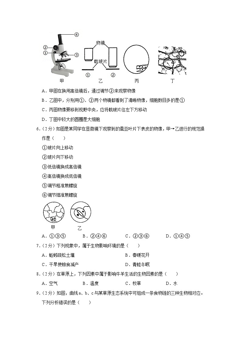 【开学闯关】2023年春鲁科版（五四制）版生物六年级下册开学测试卷（二）02