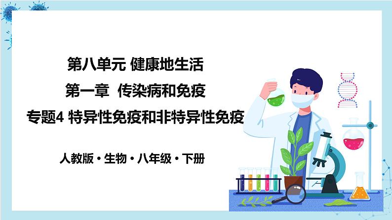 人教版生物八年级下册专题4 特异性免疫和非特异性免疫（课件PPT）01