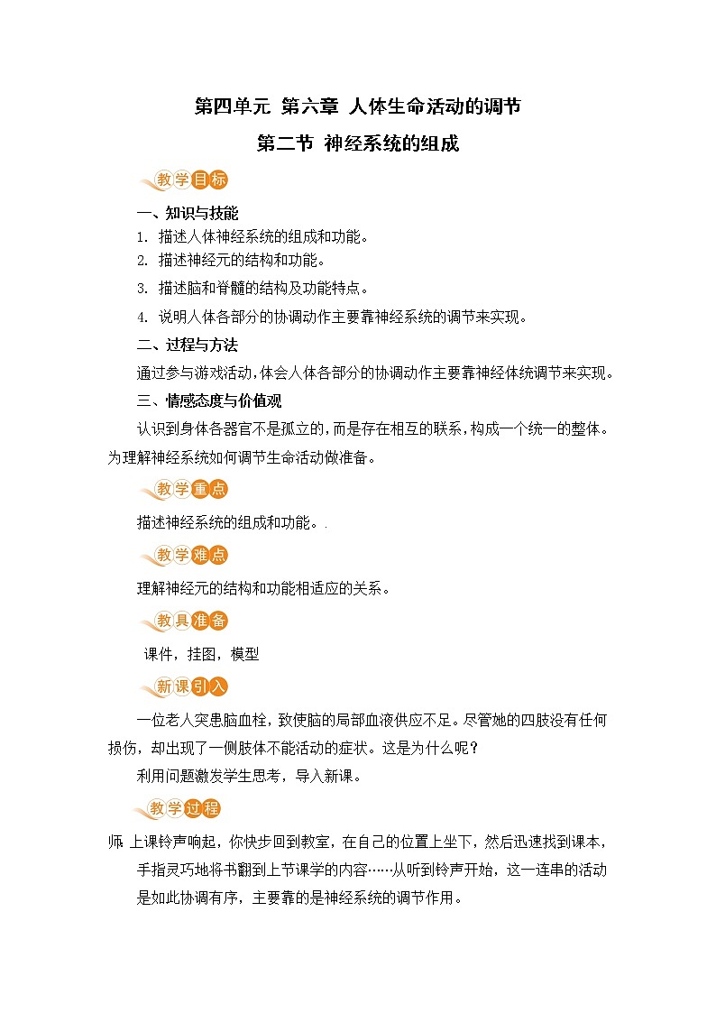 第二节  神经系统的组成第1页