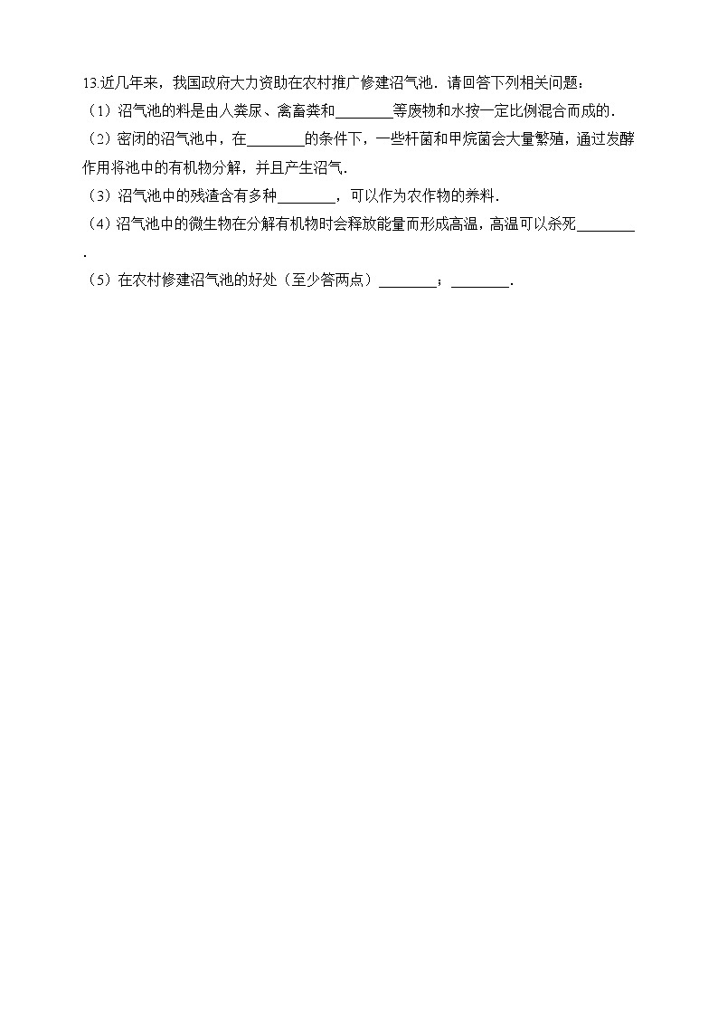 北师大版生物八年级下册 9.25.1 发酵技术（习题）第3页