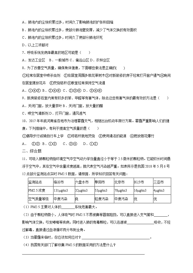 济南版生物七年级下册   3.2.3 呼吸保健与急救 课件(+学案（含答案）+练习（含解析）02