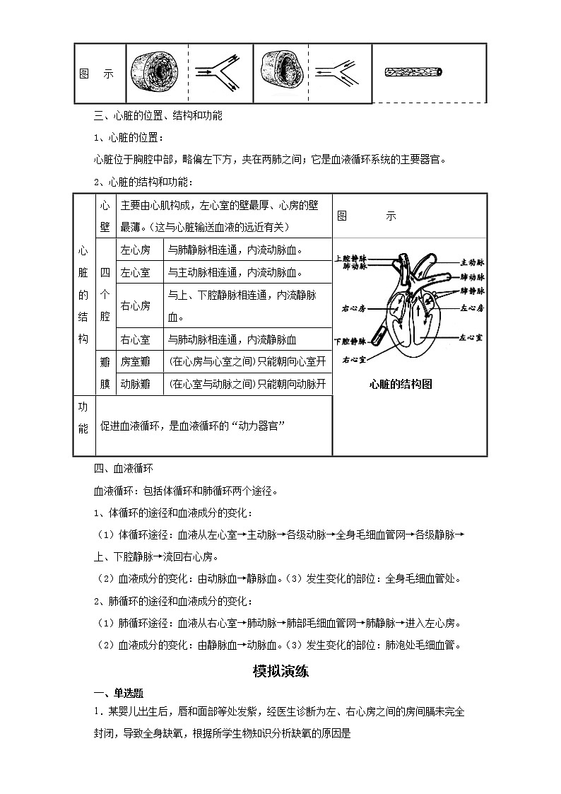 备战2023生物新中考二轮复习考点精讲精练（北京专用）专题05生物体内的物质运输02