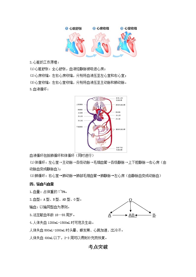 备战2023生物新中考二轮复习考点精讲精练（广东专用）专题12 人体内物质的运输03