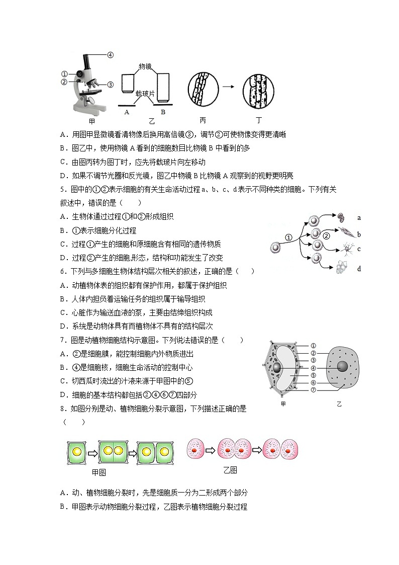 专练02（能力闯关选择60题）-备战 2023 中考生物考前必杀200题（江苏专用）（原卷版）第2页