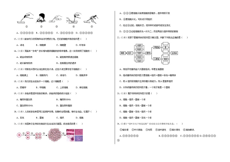 2022-2023学年新疆阿克苏地区阿瓦提县七年级（上）期末生物试卷02