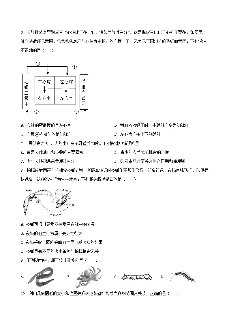 初中生物中考复习 必刷卷04-2021年中考生物考前信息必刷卷（人教版）（原卷版）第2页