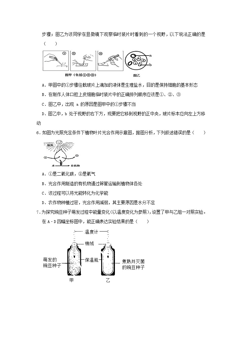 初中生物中考复习 广东省2019年中考生物学业水平模拟试卷（二）第2页
