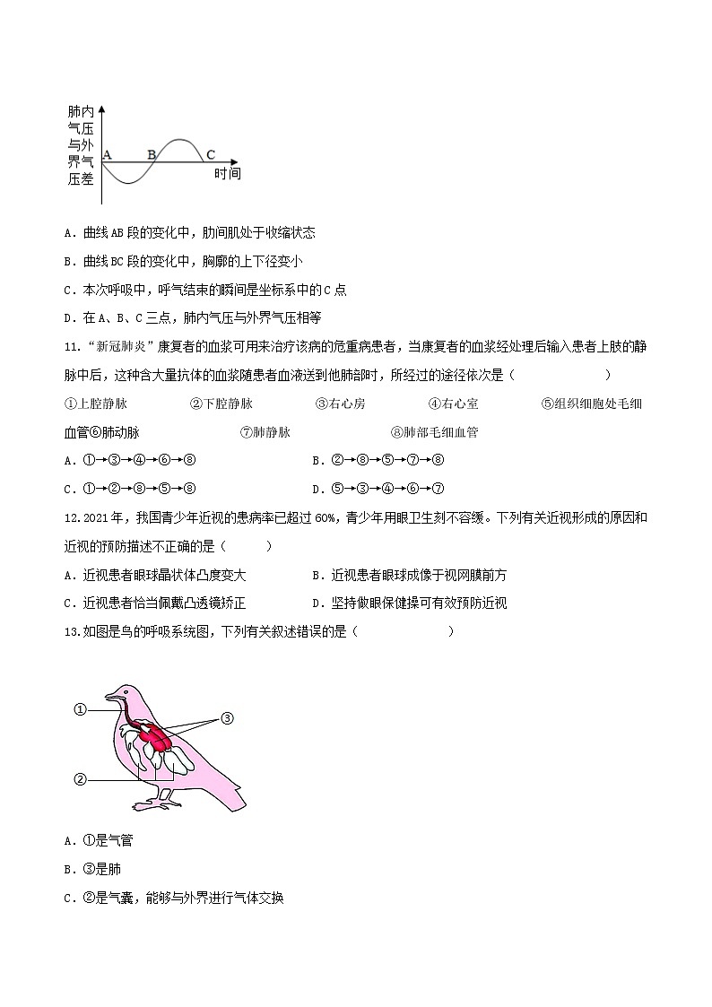 初中生物中考复习 黄金卷1-【赢在中考·黄金八卷】备战2022年中考生物全真模拟卷（全国通用）（原卷版）第3页