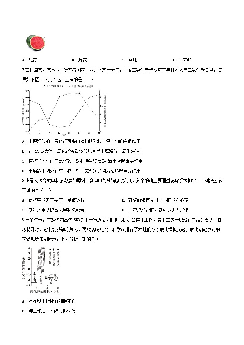 初中生物中考复习 精品解析：2019年北京市海淀区九年级下学期二模生物试题（原卷版）第2页