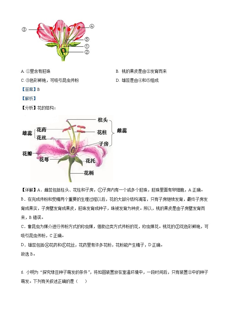 初中生物中考复习 精品解析：2022年吉林省长春市中考生物真题（解析版）03
