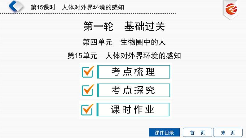 初中生物中考复习 第15单元　人体对外界环境的感知课件PPT第2页