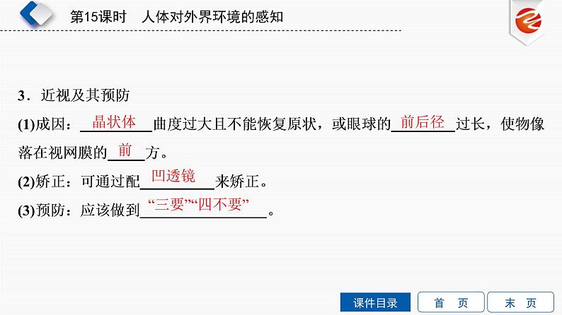 初中生物中考复习 第15单元　人体对外界环境的感知课件PPT第5页