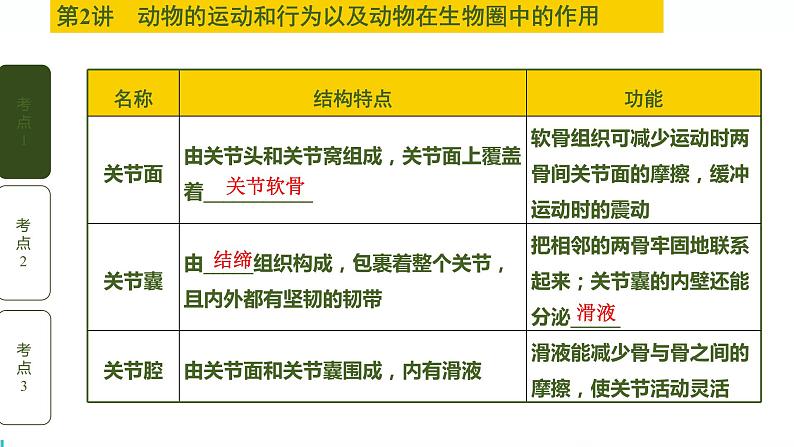初中生物中考复习 第2讲 动物的运动和行为以及动物在生物圈中的作用课件PPT04