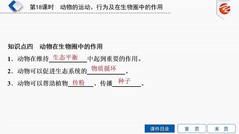 初中生物中考复习 第18单元　动物的运动、行为及在生物圈中的作用课件PPT07