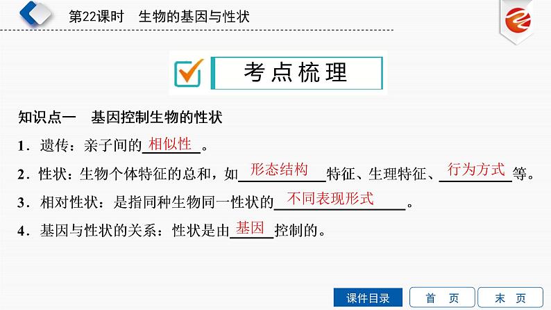 初中生物中考复习 第22单元　生物的基因与性状课件PPT03