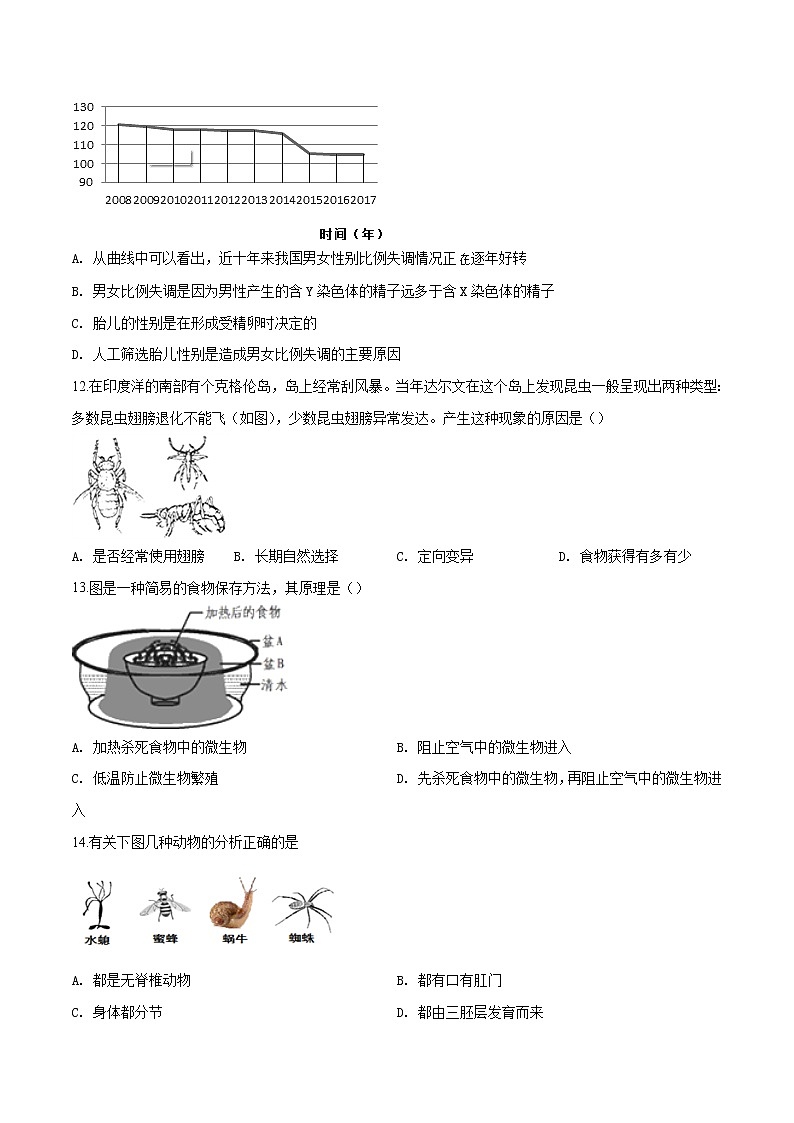 初中生物中考复习 精品解析：北京市燕山地区2017-2018学年一模生物试题（原卷版）03