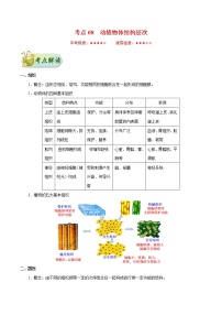 初中生物中考复习 考点08 动植物体的结构层次-备战2019年中考生物考点一遍过