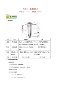 初中生物中考复习 考点13 植株的生长-备战2019年中考生物考点一遍过