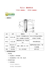 初中生物中考复习 考点13 植株的生长-备战2021年中考生物考点一遍过