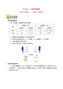 初中生物中考复习 考点42 人的性别遗传-备战2021年中考生物考点一遍过