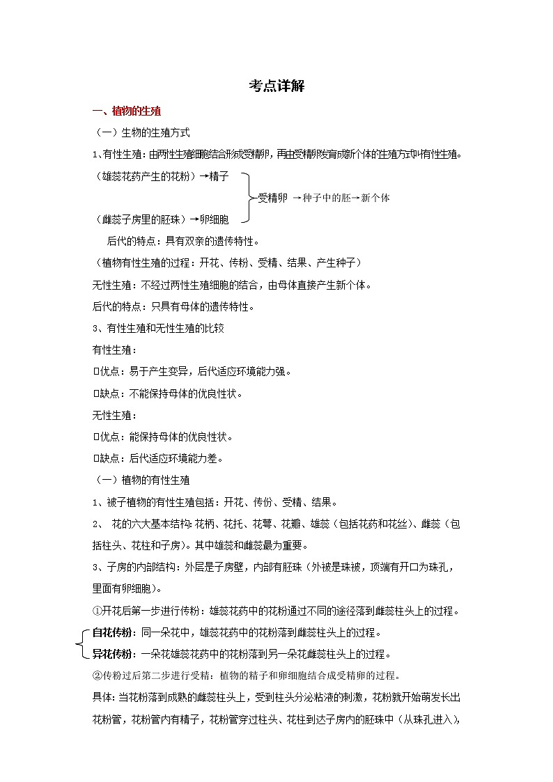 备战2023生物新中考二轮复习重难突破（广东专用）重难点13 生物的生殖和发育（原卷版）第1页