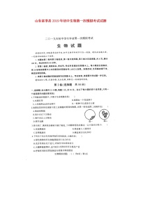 初中生物中考复习 山东省莘县2019年初中生物第一次模拟考试试题（扫描版）