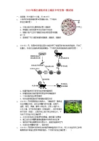 初中生物中考复习 浙江省杭州市上城区2019年中考生物一模试卷（含解析）