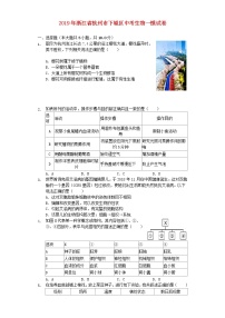 初中生物中考复习 浙江省杭州市下城区2019年中考生物一模试卷（含解析）