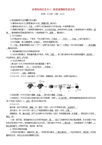 初中生物中考复习 中考生物总复习必背知识过关卡6绿色植物的生活方式