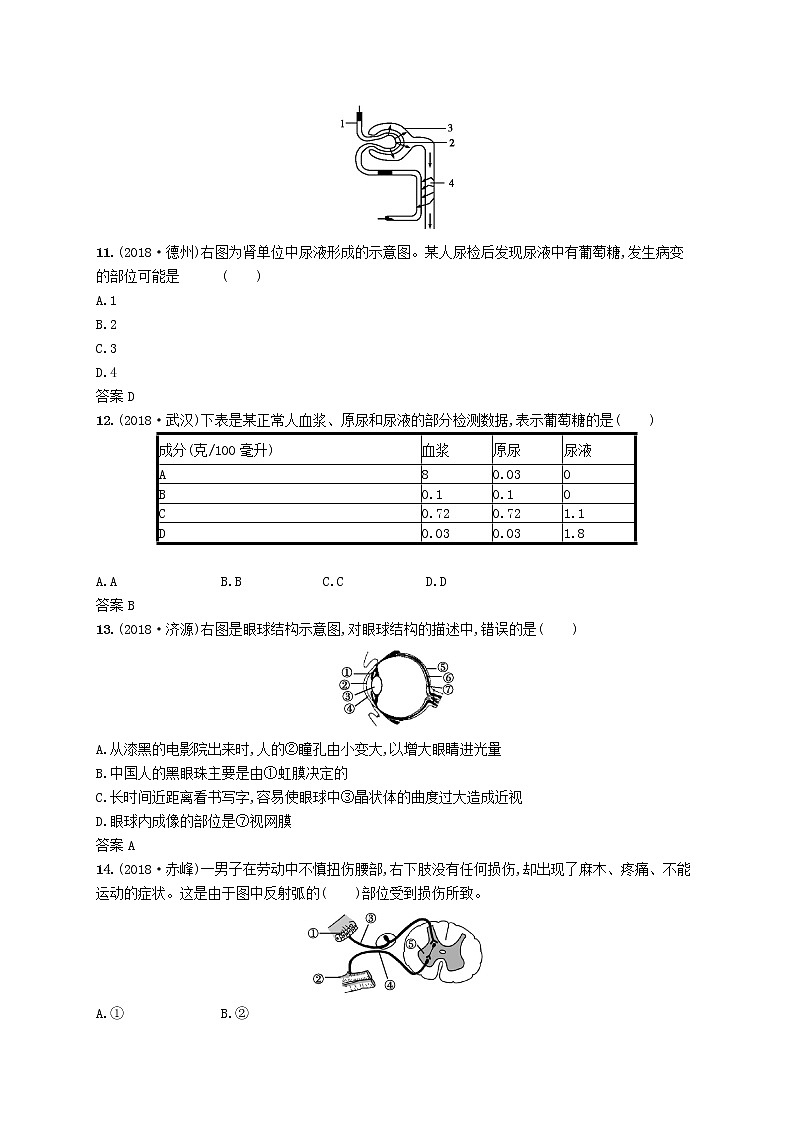 初中生物中考复习 中考生物总复习单元检测(四)03