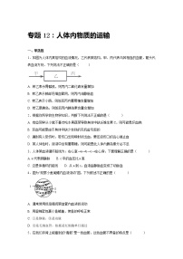 初中生物中考复习 中考生物会考复习专项训练12：人体内物质的运输（基础版，含详解）