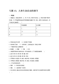 初中生物中考复习 中考生物会考复习专项训练15：人体生命活动的调节（基础版，含详解）