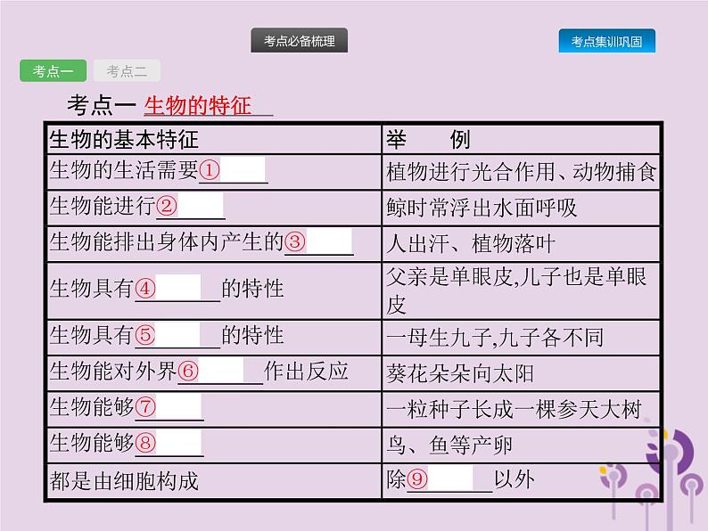 初中生物中考复习 课标通用中考生物总复习第一单元生物和生物圈第一讲认识生物课件03