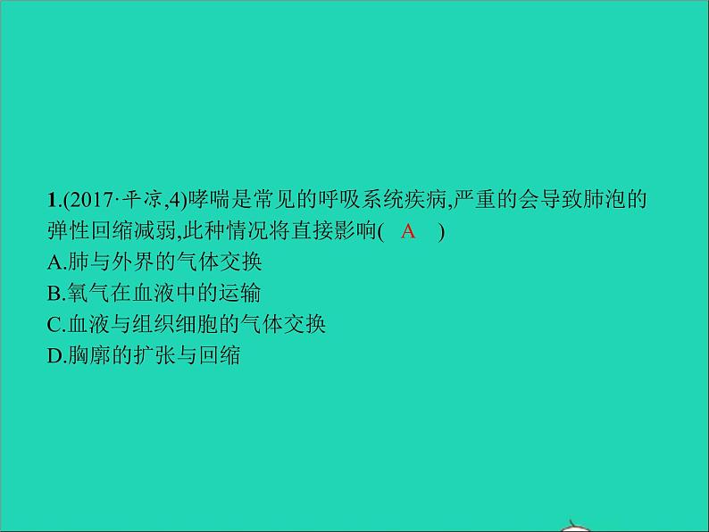 初中生物中考复习 中考生物总复习第十一讲人体的呼吸课件08