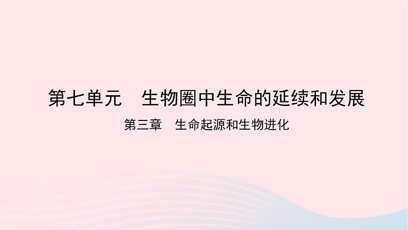 初中生物中考复习 中考生物总复习第一部分基醇点巩固第七单元生物圈中生命的延续和发展第三章生命起源和生物进化课件第1页