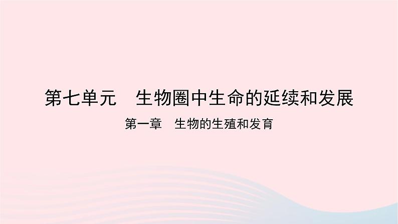 初中生物中考复习 中考生物总复习第一部分基醇点巩固第七单元生物圈中生命的延续和发展第一章生物的生殖和发育课课件PPT01