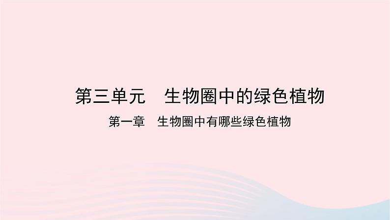 初中生物中考复习 中考生物总复习第一部分基醇点巩固第三单元生物圈中的绿色植物第一章生物圈中有哪些绿色植物课件01