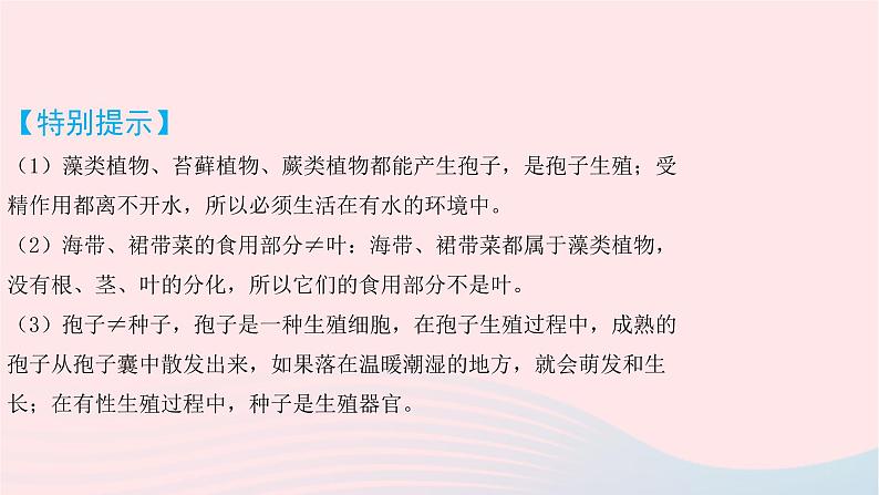 初中生物中考复习 中考生物总复习第一部分基醇点巩固第三单元生物圈中的绿色植物第一章生物圈中有哪些绿色植物课件04