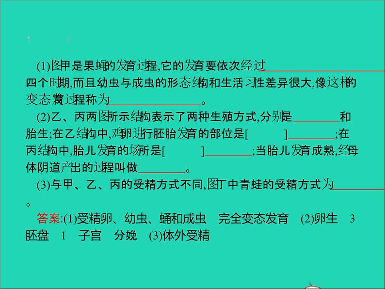 初中生物中考复习 中考生物总复习专题七生物圈中生命的延续和发展课件05