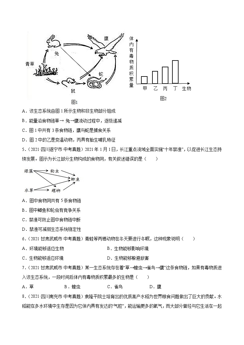 初中生物中考复习 专题01 生物与环境-2021年中考生物真题分项汇编（全国通用）（第1期）（原卷版）02