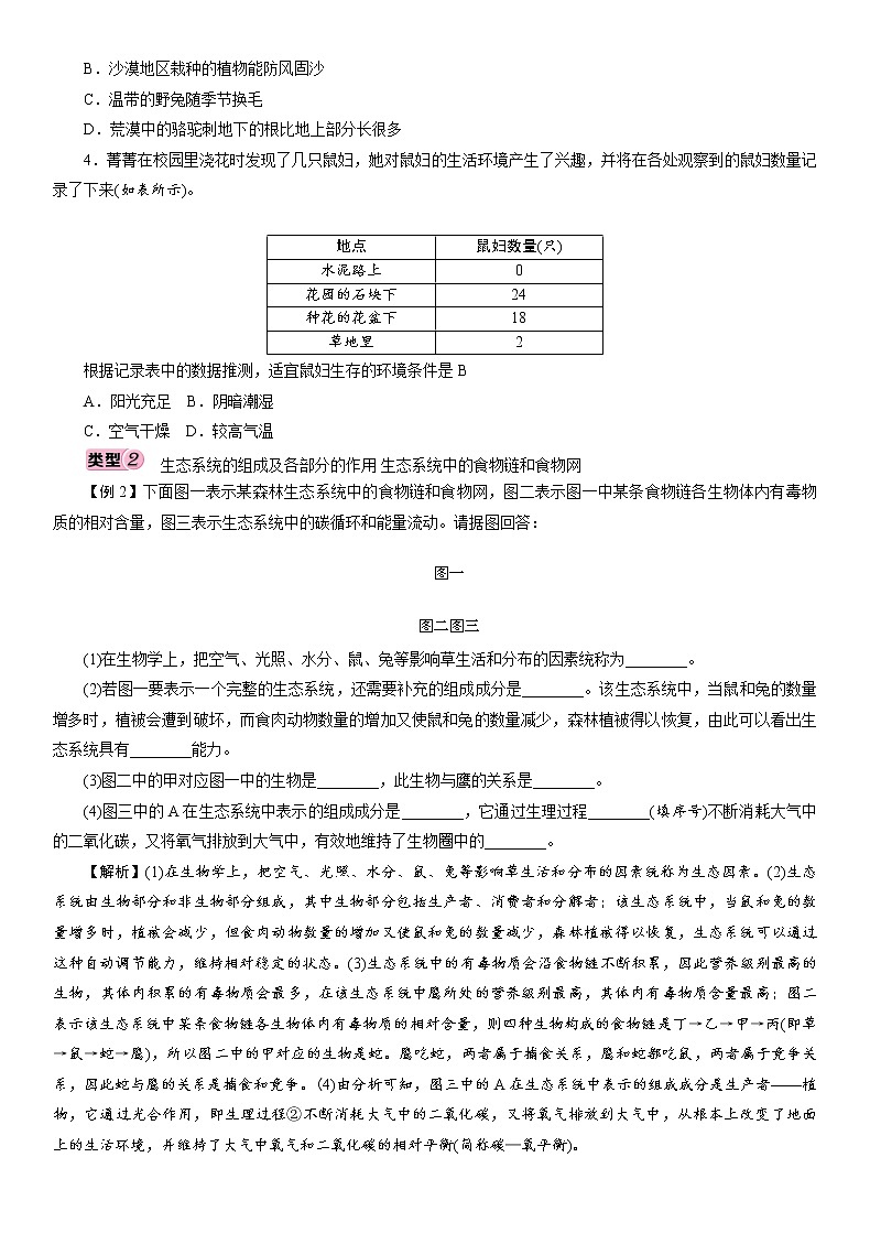 初中生物中考复习 专题1　生物与环境 讲义 2021年中考生物突破复习第2页
