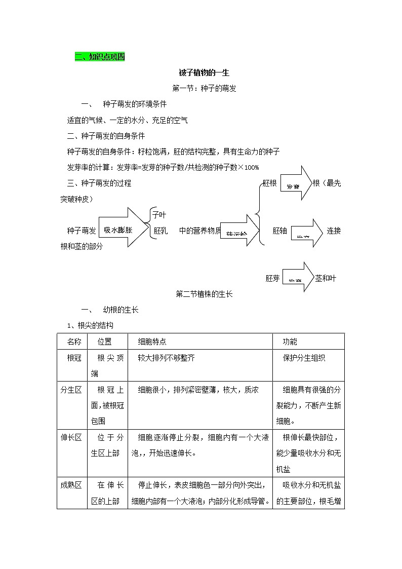 初中生物中考复习 专题02 被子植物的一生（原卷版）第2页