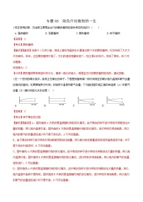 初中生物中考复习 专题03 绿色开花植物的一生-冲刺2020年中考生物易错点集中专项训练（解析版）