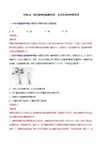 初中生物中考复习 专题04 绿色植物的蒸腾作用、光合作用和呼吸作用-2020年中考生物真题分项汇编（全国通用）（解析版）