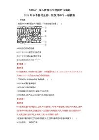 初中生物中考复习 专题06 绿色植物与生物圈的水循环（练习）（解析版）