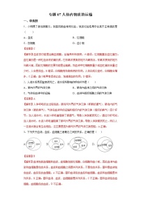 初中生物中考复习 专题07 人体内物质的运输（解析版）