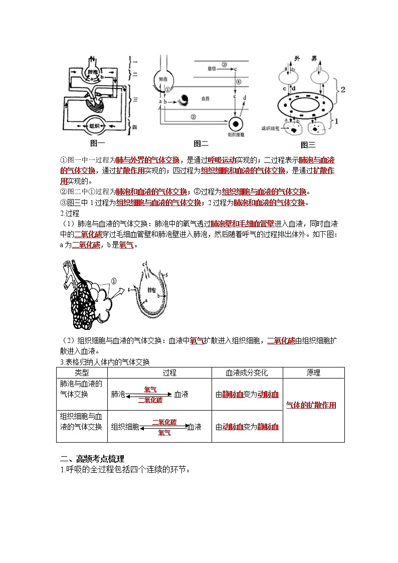 初中生物中考复习 专题10 人体的呼吸（解析版）03