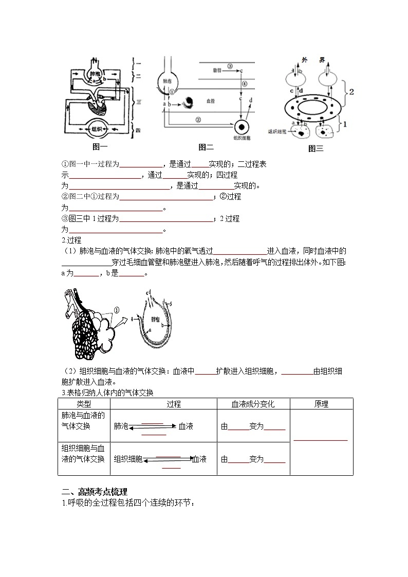 初中生物中考复习 专题10 人体的呼吸（原卷版）03