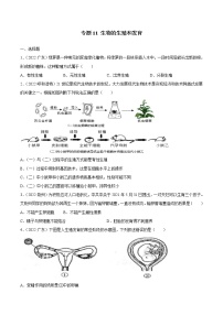 初中生物中考复习 专题11 生物的生殖和发育-三年（2020-2022）中考生物真题分项汇编（全国通用）（原卷版）