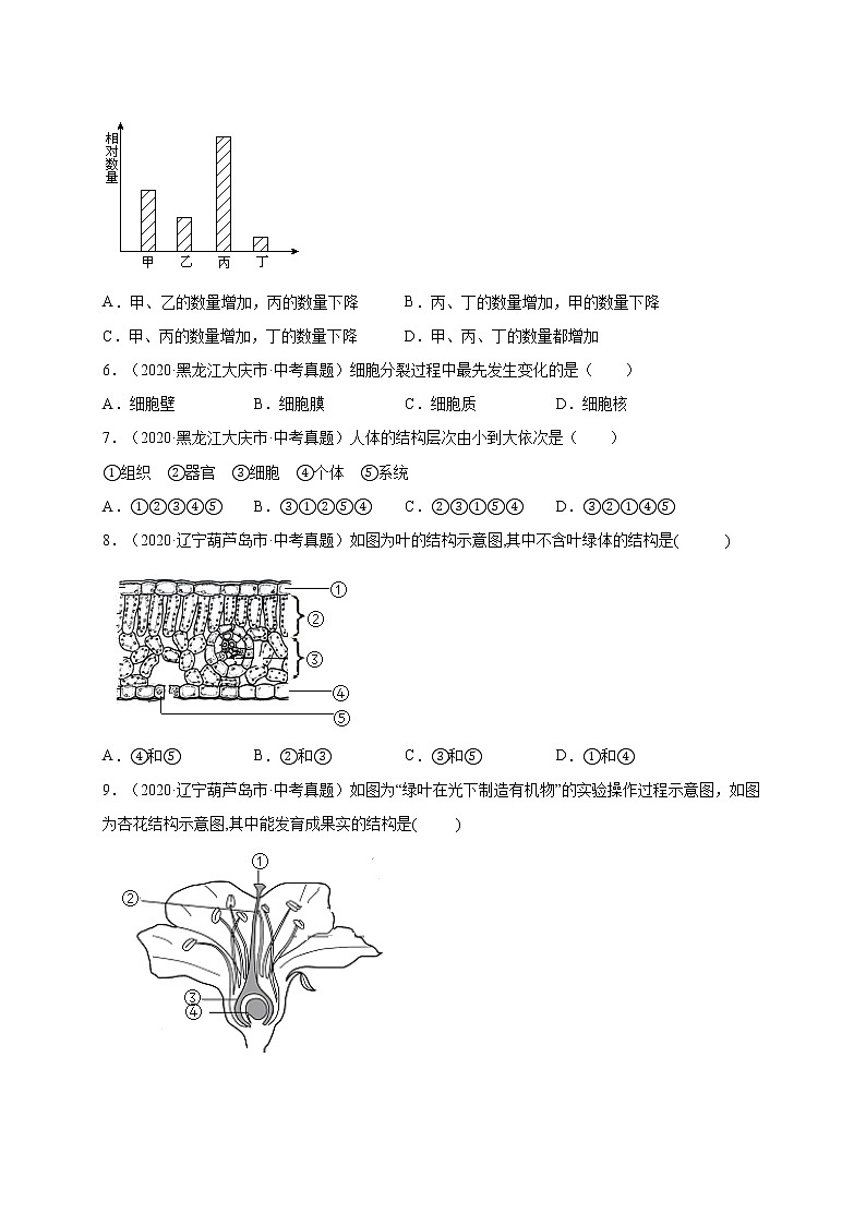 初中生物中考复习 重组卷02-冲刺2021年中考生物精选真题重组卷（通用版）（原卷版）第2页